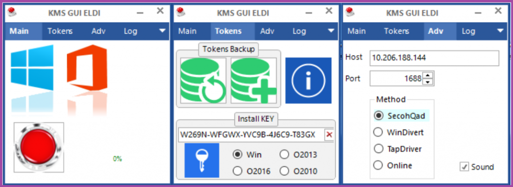 Ventanas históricas de KMS GUI ELDI del sitio de referencia.