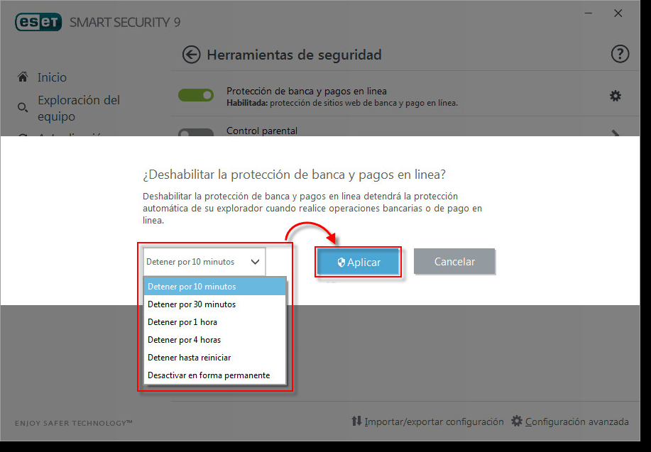 Captura original del panel de Seguridad de Windows